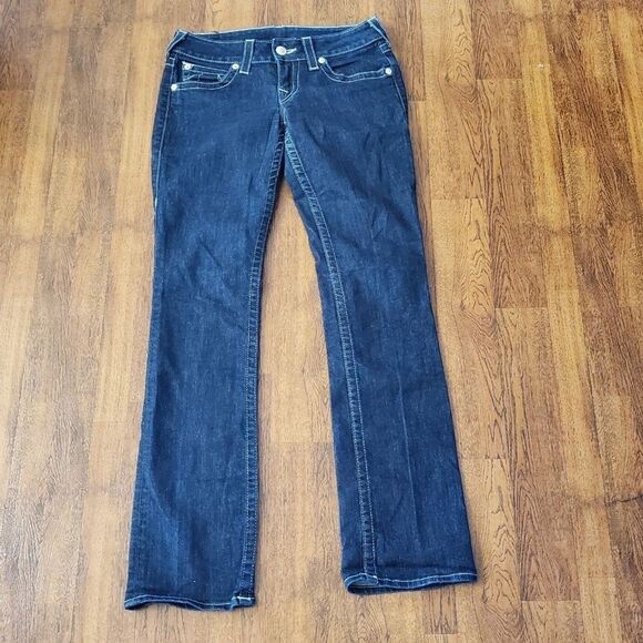 True Religion Women's Sz 29 World Tour Straight Leg Denim Blue Jeans - Picture 4 of 13